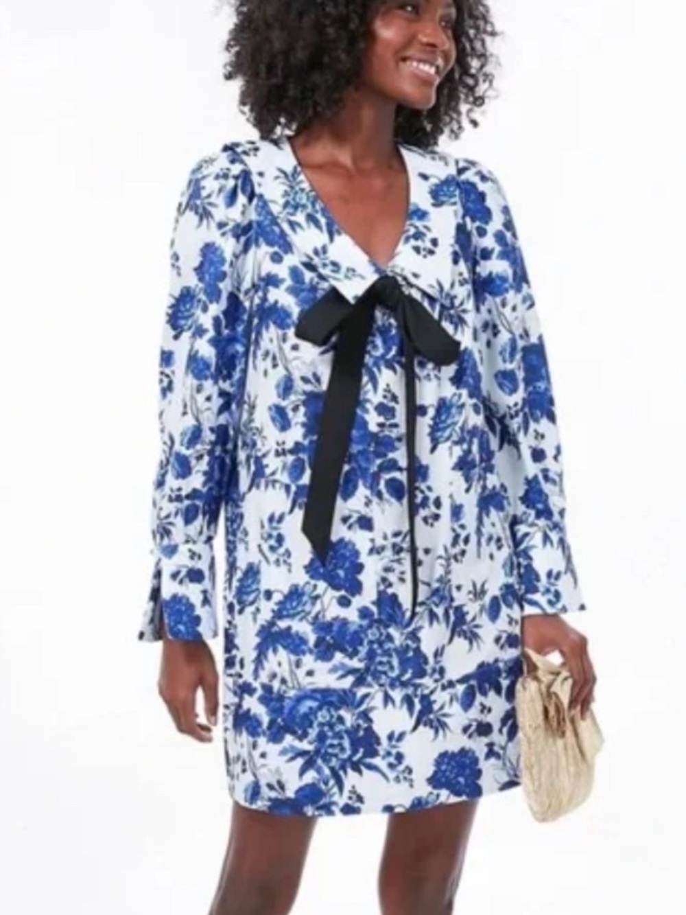 Tuckernuck Bella Dress Medium NWT Sapphire Bloom Blue Floral Bow Mini Dress